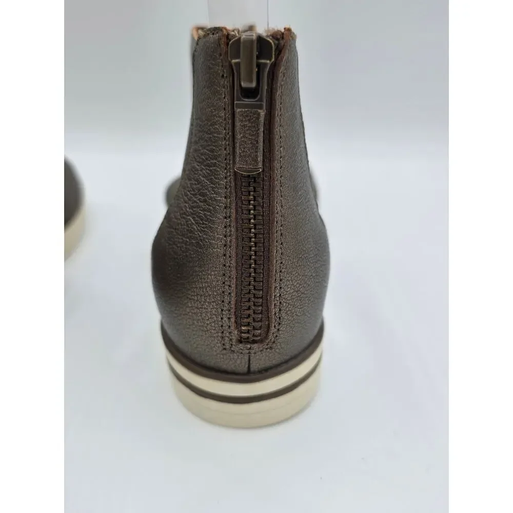 Eileen Fisher Leather Flats Womens 6.5 Bronze Metallic Comfort Shoes NEW
